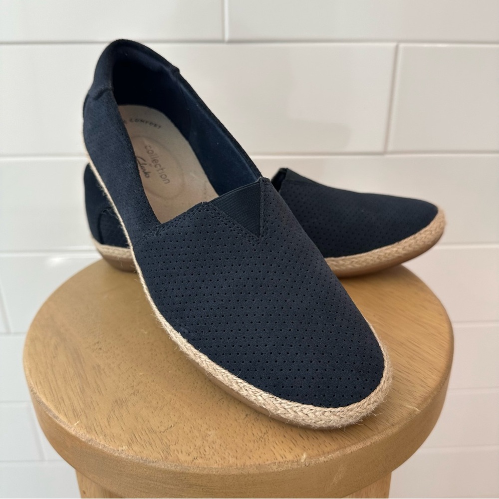 Clarks Navy Espadrille Flats Collection by Clarks